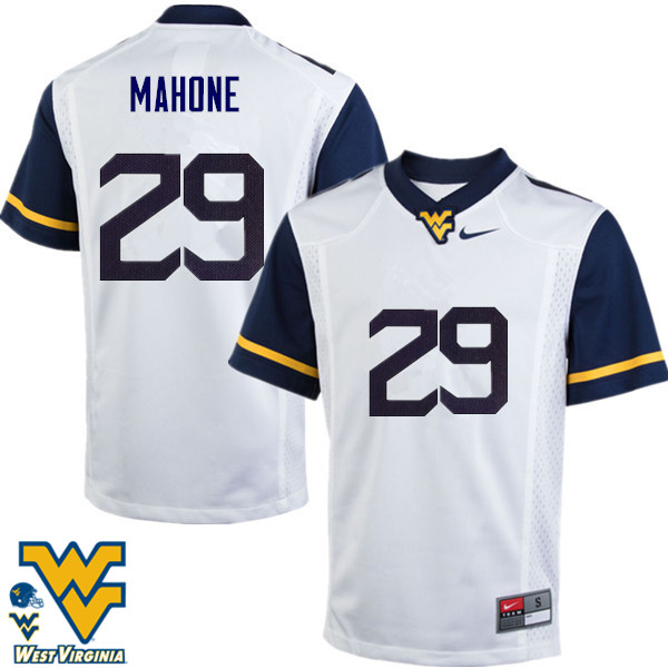 NCAA Men's Sean Mahone West Virginia Mountaineers White #29 Nike Stitched Football College Authentic Jersey HP23X81PA